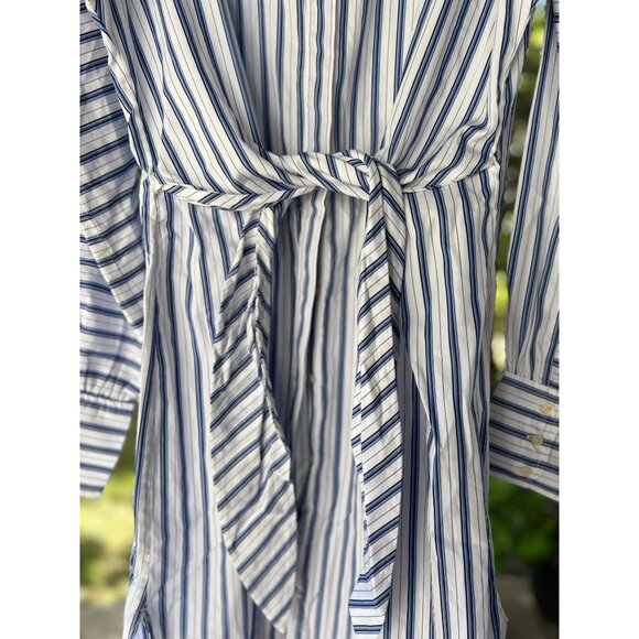 NEW Polo Ralph Lauren 16 Striped Shirtdress White Blue 100% Cotton Shirt Dress - Picture 4 of 14